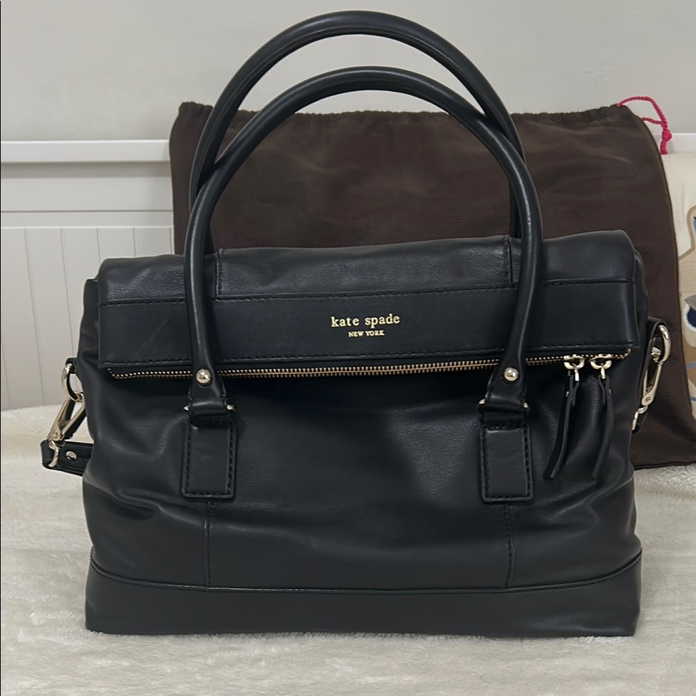 Kate Spade Black Briefcase with Gold Hardware